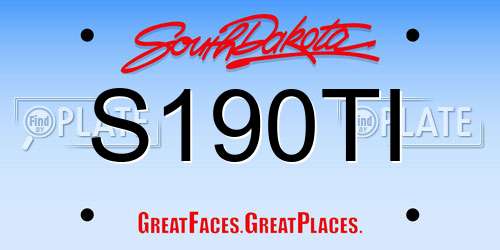 S190TI South Dakota License Plate