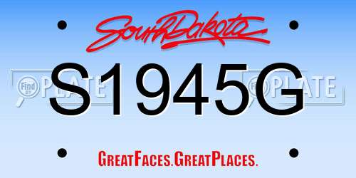 S1945G South Dakota License Plate