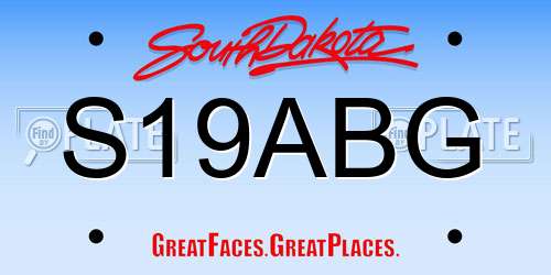 S19ABG South Dakota License Plate