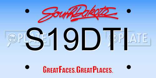 S19DTI South Dakota License Plate