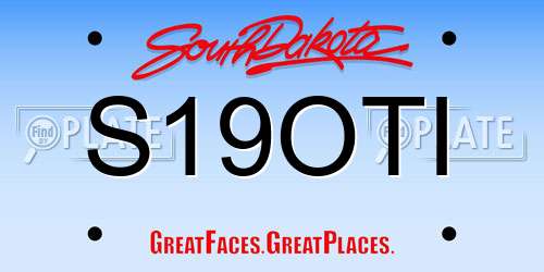 S19OTI South Dakota License Plate