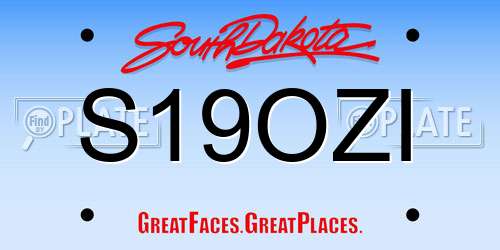 S19OZI South Dakota License Plate