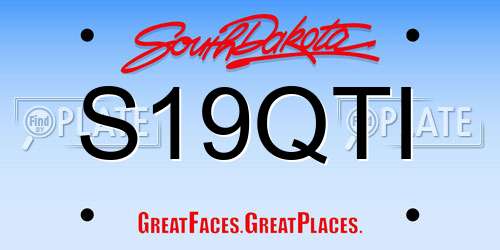 S19QTI South Dakota License Plate