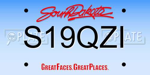 S19QZI South Dakota License Plate