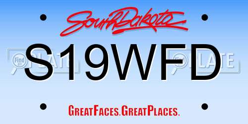 S19WFD South Dakota License Plate