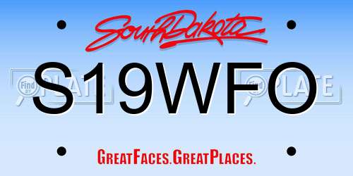 S19WFO South Dakota License Plate