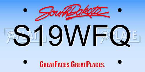 S19WFQ South Dakota License Plate