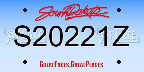 S20221Z South Dakota License Plate