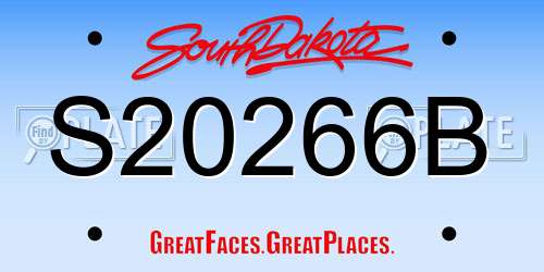 S20266B South Dakota License Plate