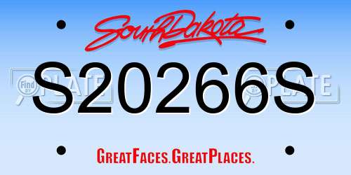 S20266S South Dakota License Plate