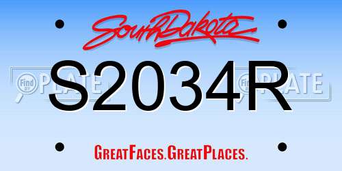 S2034R South Dakota License Plate