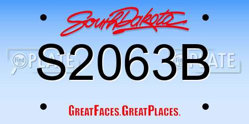 S2063B South Dakota License Plate