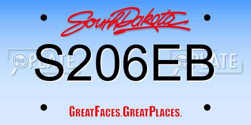 S206EB South Dakota License Plate
