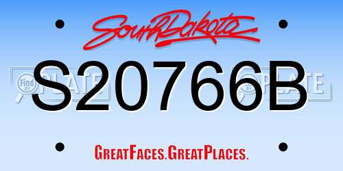 S20766B South Dakota License Plate