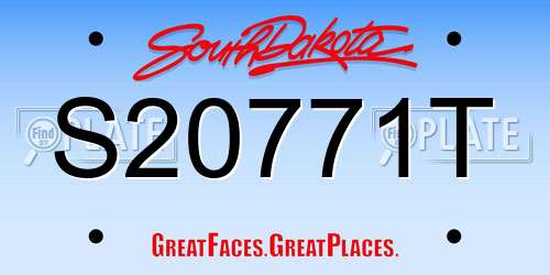 S20771T South Dakota License Plate