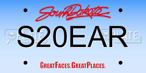 S20EAR South Dakota License Plate