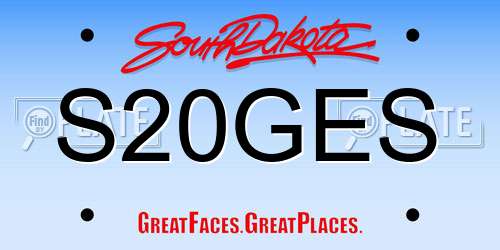 S20GES South Dakota License Plate