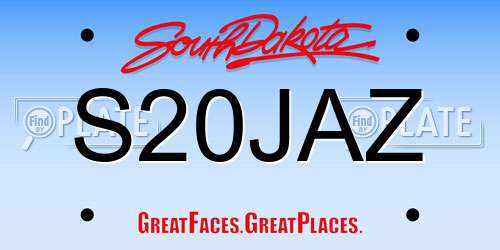 S20JAZ South Dakota License Plate