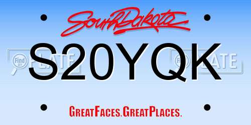 S20YQK South Dakota License Plate