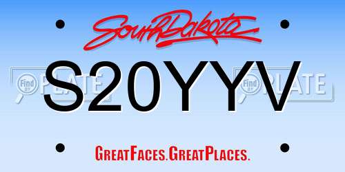 S20YYV South Dakota License Plate