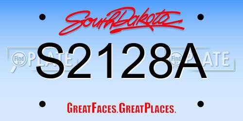 S2128A South Dakota License Plate