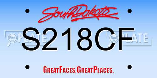 S218CF South Dakota License Plate