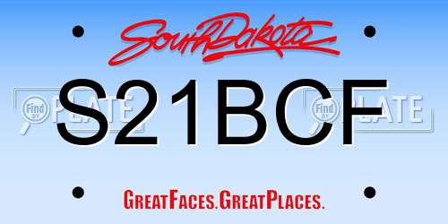 S21BCF South Dakota License Plate