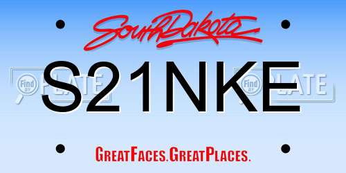 S21NKE South Dakota License Plate