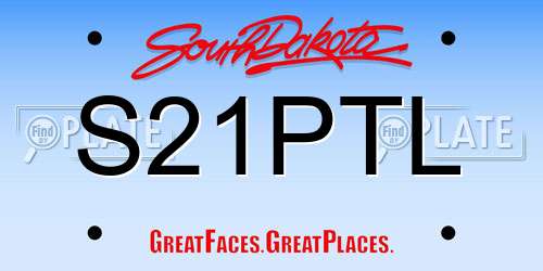 S21PTL South Dakota License Plate