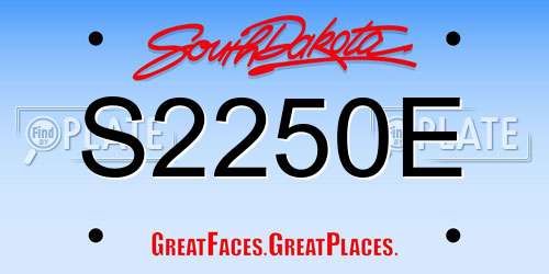 S2250E South Dakota License Plate