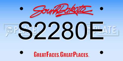 S2280E South Dakota License Plate