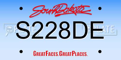 S228DE South Dakota License Plate