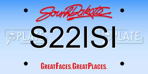 S22ISI South Dakota License Plate