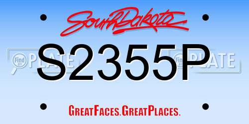 S2355P South Dakota License Plate