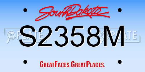 S2358M South Dakota License Plate