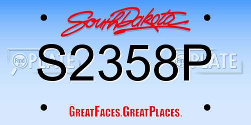 S2358P South Dakota License Plate