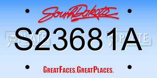 S23681A South Dakota License Plate