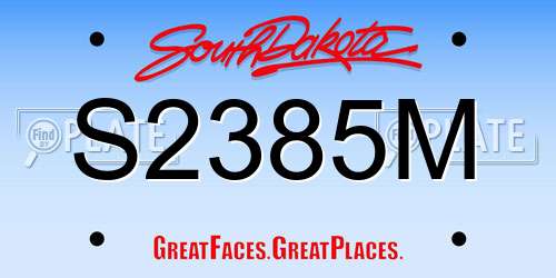 S2385M South Dakota License Plate