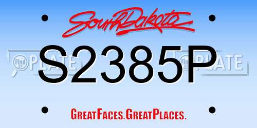 S2385P South Dakota License Plate