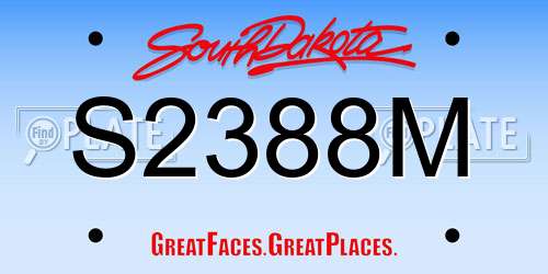 S2388M South Dakota License Plate