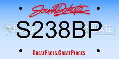 S238BP South Dakota License Plate