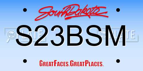 S23BSM South Dakota License Plate