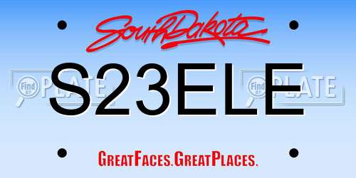 S23ELE South Dakota License Plate