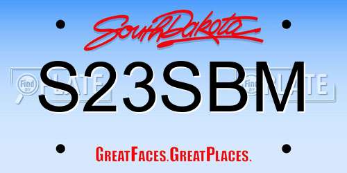 S23SBM South Dakota License Plate