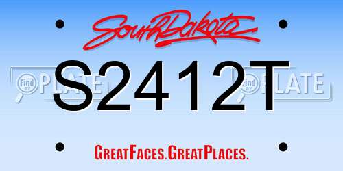 S2412T South Dakota License Plate