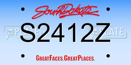 S2412Z South Dakota License Plate