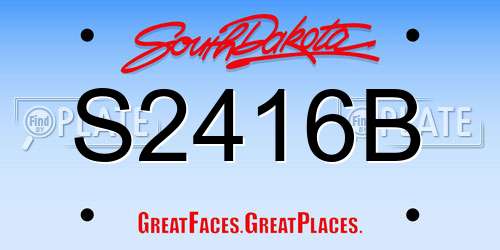 S2416B South Dakota License Plate
