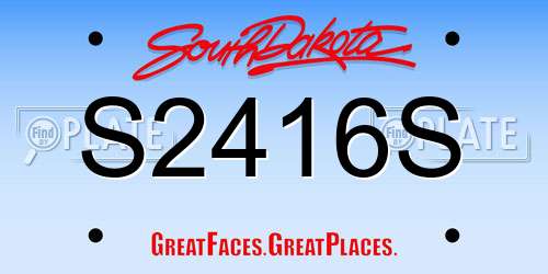 S2416S South Dakota License Plate
