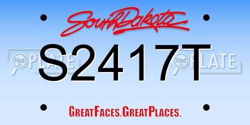 S2417T South Dakota License Plate