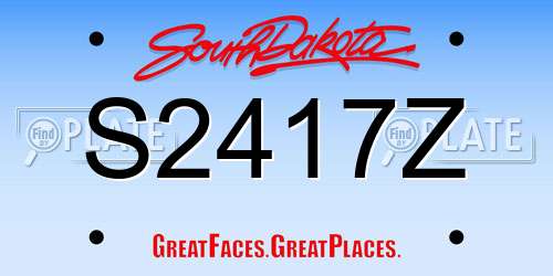 S2417Z South Dakota License Plate
